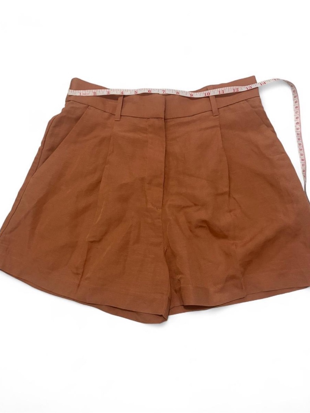 H&M High-Rise Tailored Shorts in Rust Orange - Picture 4 of 8